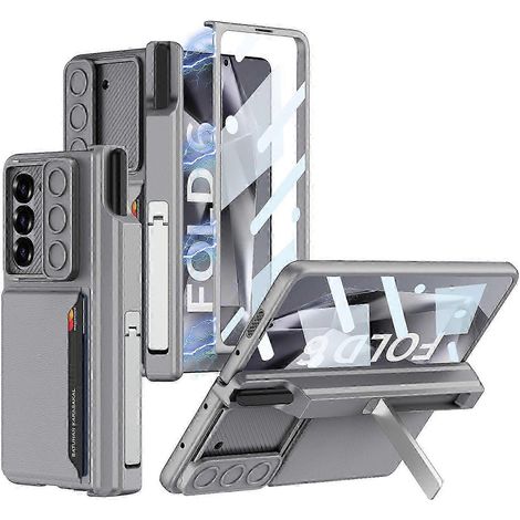 Coque pour Samsung Galaxy Z Fold 6 avec support S Pen, protection d'écran intégrée, béquille, coque intégrale avec cache appareil photo et emplacement pour carte