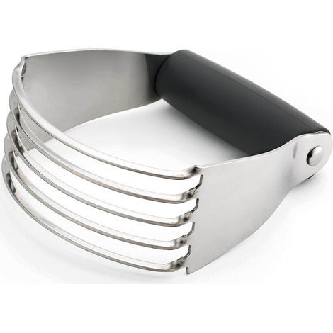 1 Coupe-pâte, lames acier inoxydable, poignée ergonomique caoutchouc, pour pâte à tarte pizza biscuit (1/5)