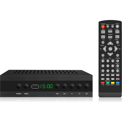 Décodeur TV - DVB-T2 DVB-C - H.265 MPEG-4 MPEG-2 - Récepteur Télévision Numérique Terrestre - 1 Pièce (1/5)