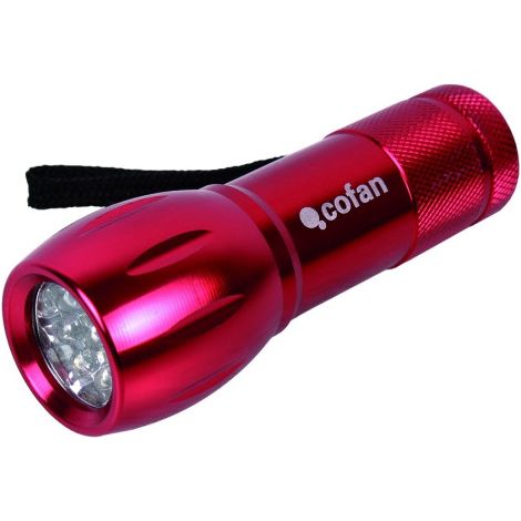 Linterna mini de aluminio 9 LED COLORES 2.7 x 10cm