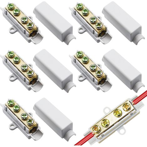 5 Pièces Borniers à Vis Connecteur de Fil 2.5mm-16mm Conducteur Laiton Bornier Double Vis Bornes 1000V 100A Connecteur de Câble pour Plafond Commutateur Compteur Electrique (1/5)
