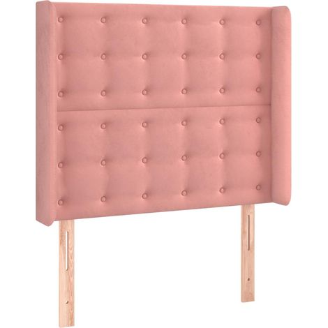 Maison Exclusive - Cabecero con orejas de terciopelo rosa 103x16x (1/5)