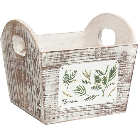 Vaschetta in legno di abete "Mimosa", 19,5X19,5H13 cm (kit da 5) (1/2)