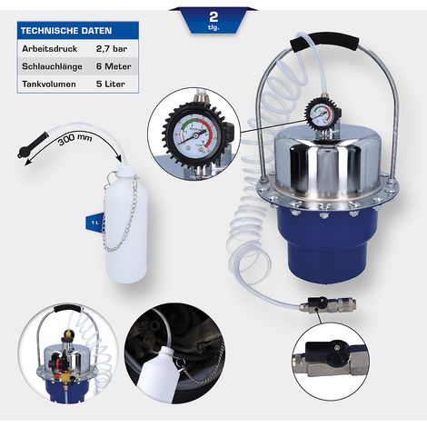 Brilliant Tools Purgeur de frein pneumatique avec bouteille de récupération (1/5)