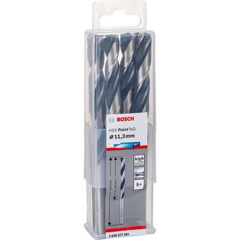 Trapano a spirale in metallo HSS PointTeQ, DIN 338, 11,3 mm, confezione da 5