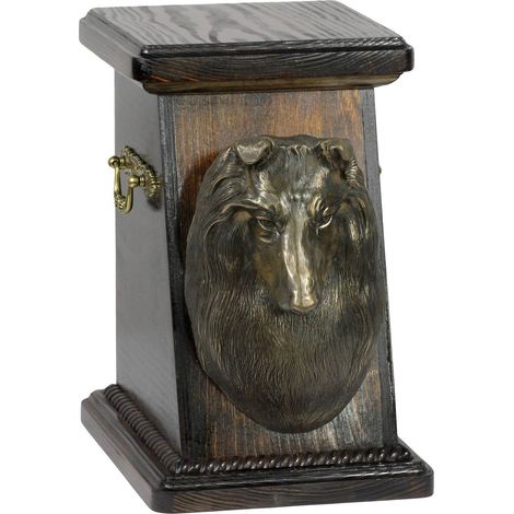 Sheltie - urna para cenizas de perro, elegante urna con estatuilla, urna conmemorativa con busto de perro de Art-Dog (1/5)