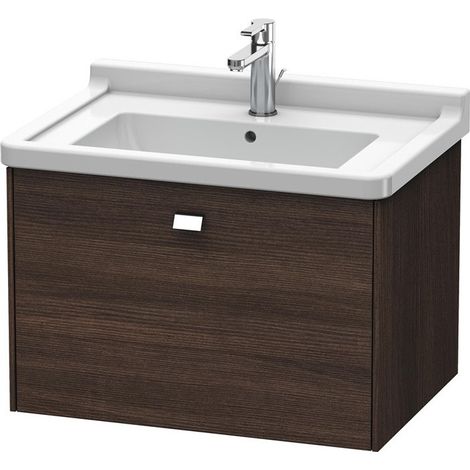 Duravit Brioso Vanity pensile a parete 67,0 x 46,9 cm, 1 estraibile, per lavabo Starck 3 030470, Colore (anteriore/corpo): Castagno scuro arredamento, maniglia cromata - BR404101053