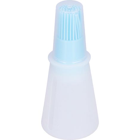 Pinceau à huile en silicone multifonctionnel pour sauces et barbecue, avec bouchon transparent, outil de cuisine bleu (1/5)