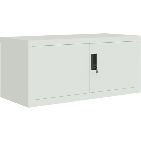 Mueble de oficina con cajoneras con cerradura mueble de oficina 90 x 40 x 40 cm acero gris claro DEC024542