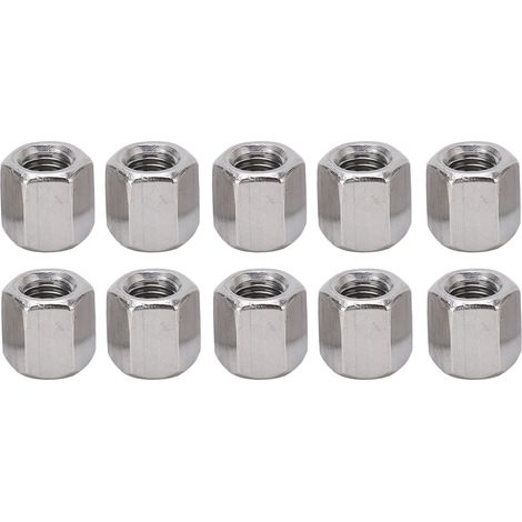 10 Pièces Écrous d'Accouplement M12 Hexagonaux Acier Inoxydable Argenté pour Remplacer (1/5)