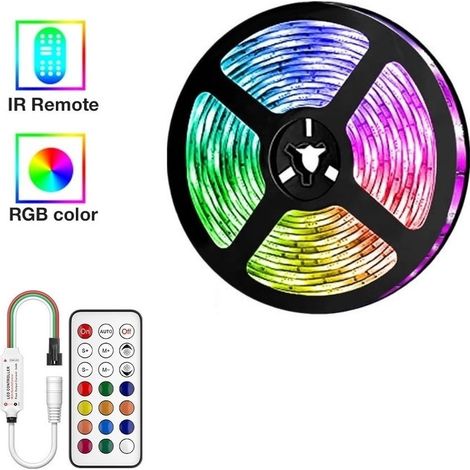 Trade Shop - STRISCIA LED SMD5050 IP20 12V 5 MT DIGITAL LIGHT RGB TELECOMANDO W5050R-12-60-IC - (1/5)