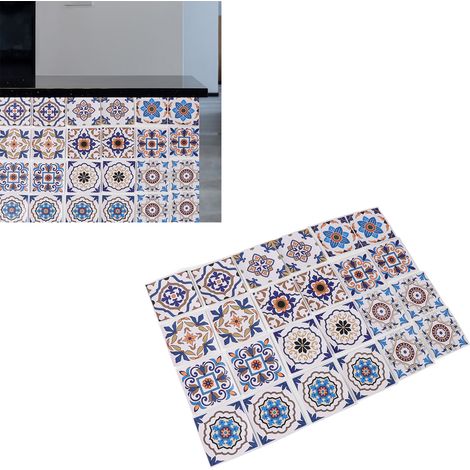 Lot de 24 stickers muraux de cuisine auto-adhésifs résistants à l'huile, 1515CM, décoration murale rétro créative, papier peint/carrelage amovible en PVC imperméable. (1/5)