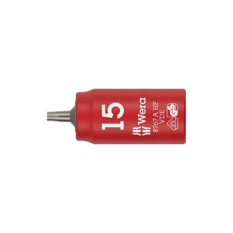 Vaso  de  punta  8767  A  VDE  HF  1/4  pulgadas  TX  15  L.36mm  WERA (1/5)
