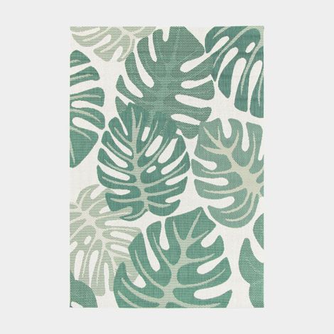 Tapis d'extérieur ou de salon - Green Tropical - Vert et écru - 120 x 170 cm (1/5)