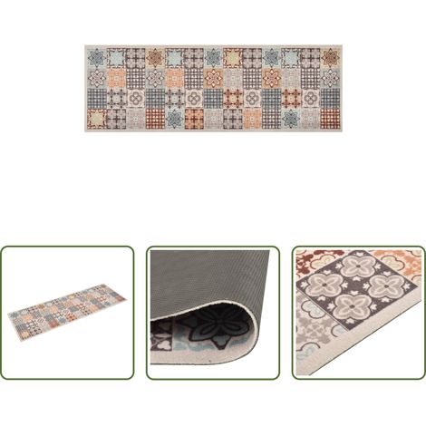 vidaXL Mosaik Teppich - Küchenteppich Waschbar Mosaik Mehrfarbig 45x150 cm (1/5)