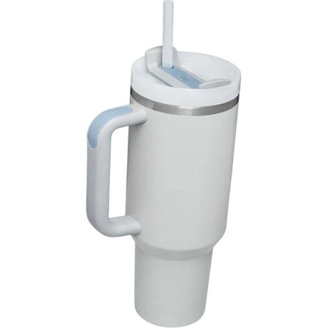 Edelstahl-Trinkbecher mit Henkel, ideal fürs Auto, als Geschenk für Frauen und Männer, 1,2 Liter (40 oz) Reisebecher für heißen und kalten Tee und Kaffee-light grey (1/5)