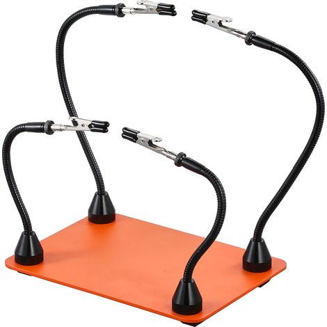 Station soudure mains supplémentaires magnétique, 4 bras flexibles pinces crocodile, réparation électronique, usage polyvalent (1/5)