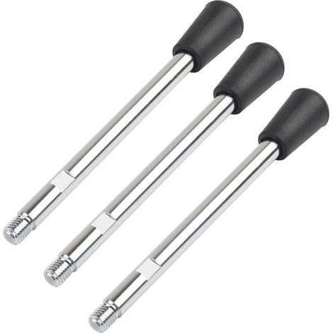Lot de 3 tiges de travail en acier au carbone pour perceuse d'établi et fraiseuse pour guidon fileté M12, longueur 210 mm, compatible avec accessoir (1/5)