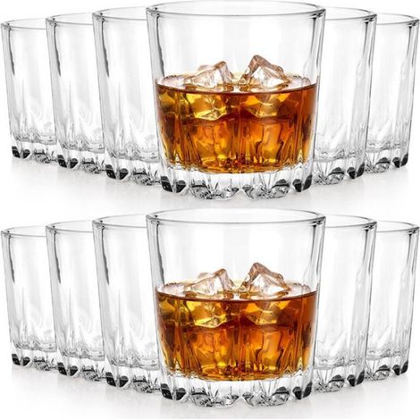 Verre à Whisky - 280 ml - Transparent - Base Épaisse - Lot de 12 (1/5)