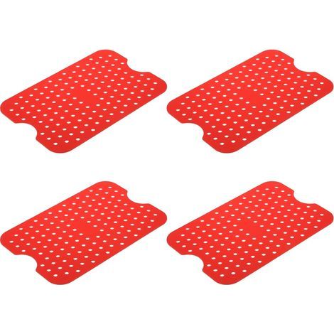 tapis de cuisson en silicone pour friteuse à air 5x8 pouces - Antiadhésifs - Rouges - Pour friteuse à air à double panier (1/5)