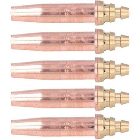 Set di 5 punte di taglio isobariche scanalate per ugelli di saldatura a gas propano, materiali di consumo per saldatrici a torcia G03-6-Crezuo