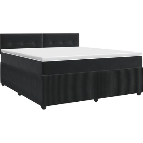 Maison Exclusive - Boxspringbett mit Matratze Schwarz 180 x 200 c (1/5)