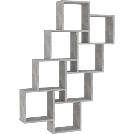 Wall Cube Shelf Concrete Grey 90x15x119 cm Engineered Wood vidaXL
