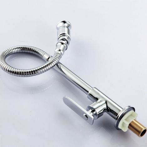 Robinet de cuisine extérieur 360 ° rotatif monotrou mitigeur robinet de cuisine eau froide robinet de buanderie (1/5)