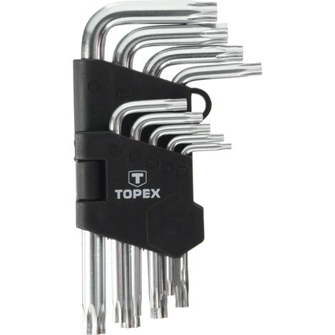 Topex Serie Chiavi Torx 9 Pz Misure Mm T10-15-20-25-27-30-40-45-50. (1/3)