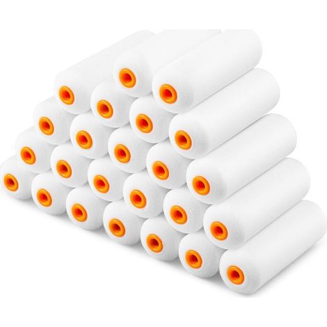 Set di 24 mini rulli per pittura in schiuma ad alta densità da 10,2 cm, adatti a tutte le superfici piane, inclusi mobili da cucina, porte, tavoli, ecc.