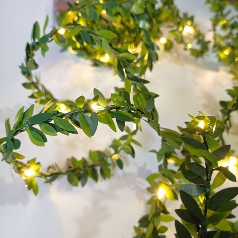 Catena luminosa lunga 10 metri con effetto foglia d'oro, luci a LED, illuminazione d'atmosfera, luci di Natale, luci di Natale a LED per il giardino (1/5)