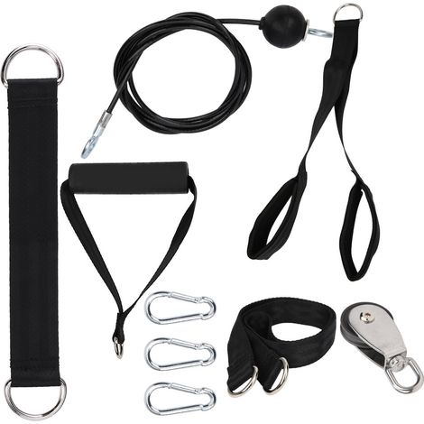 Kit de Poulie et Câble pour Musculation à Domicile, Entraînement des Bras et Triceps