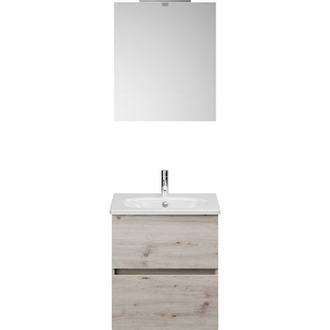 Burg Rocio Badmöbelset SGYP060 TxBxH 465x605x2000, Eiche Dekor Silber
