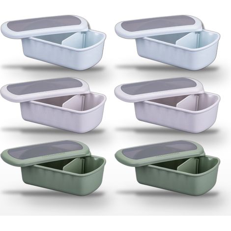 Lot de 6 Lunchbox Fackelmann Storage 1L Bleu, Beige et Vert (1/5)