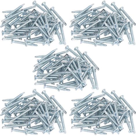 250 Stück selbstbohrende Schrauben mit Kreuzschlitz-Senkkopf, verzinkt, aus Kohlenstoffstahl, M4,2 x 38
