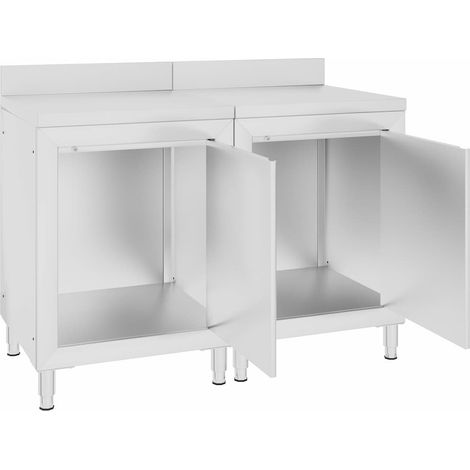 Maison Exclusive - Table de travail commerciale avec armoire 120x60x96 cm Inox (1/5)