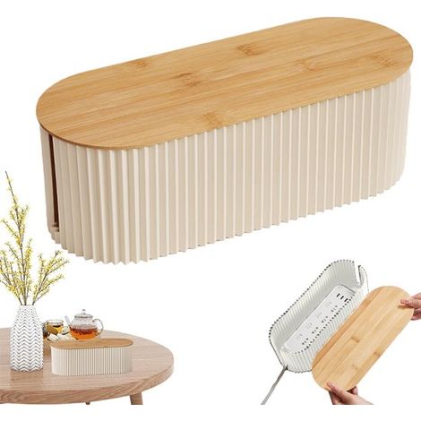 Boîte de gestion des câbles - Organisateur de câbles - Cache-câbles pour prises - Boîte de rangement pour cordons d'alimentation - Protège-rallonge de bureau - Idéal pour la gestion des câbles dans le (1/5)