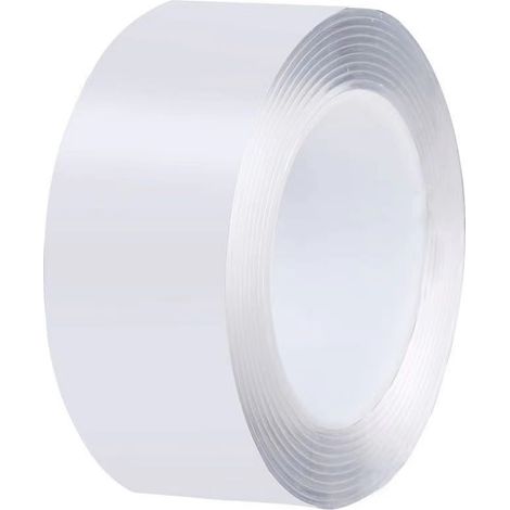 Ruban Adhésif Nano - Charge Maximale 1 kg - Réutilisable - Sans Perçage - Pour Surfaces Lisses - Longueur 3 m × Largeur 3 cm - 1 Pièce (1/5)