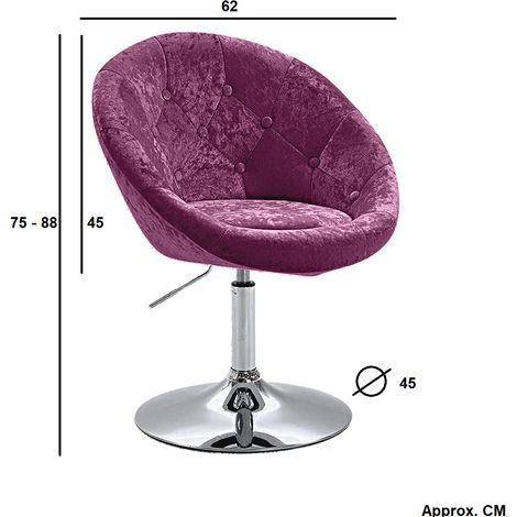 Evre Velvet Texture Round Height Adjustable Lounge Office Bar Swivel Chair With Backrest (Pink) (1/5)