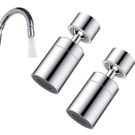 2 Stück Universal-Küchenarmatur-Luftsprudler, Wasserhahnauslauf, schwenkbarer Wasserhahn-Luftsprudler, schwenkbarer Strahlregler, Küchenarmatur-Auslauf, 360° Breeze-Jet-Wasserhahn für Badezimmer und K