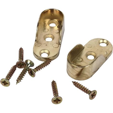 COFAN bl 2 uds soporte barra armario latonado   caja 10 unid.