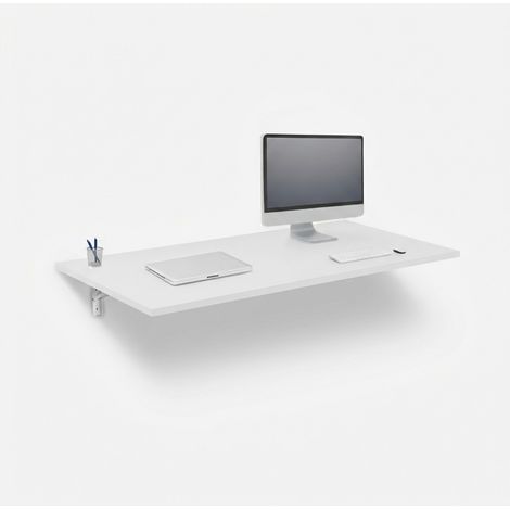 Mesa abatible escritorio de pared plegable 140x80 cm Jeremy XL - Blanco