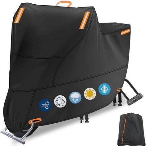 Motorradabdeckung wasserdichte 300D Orange 2XL (94 x 35 x 49 inch) (1/5)
