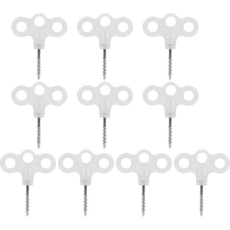 10pcs Piquet Fileté de Tente Lumineux à Trois Yeux Clous Embout à Vis de Planche de Camping Extérieur en Plastique (1/4)