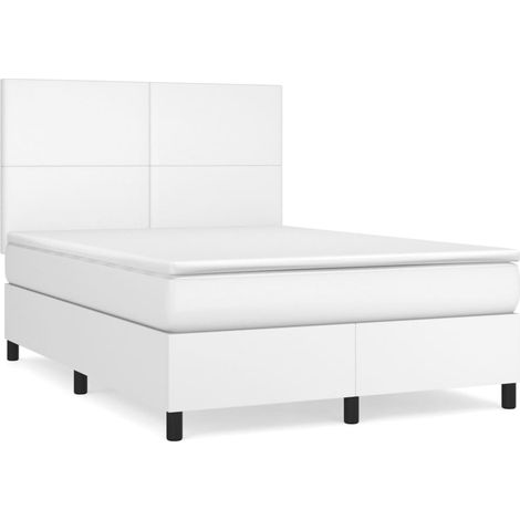 Maison Exclusive - Boxspringbett mit Matratze Weiß 140x200 cm Kun