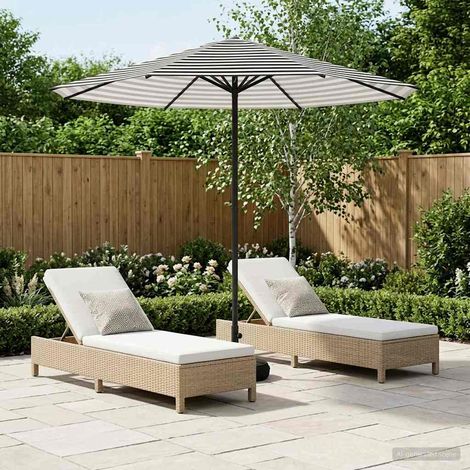 Paraguas de Jardín con Base 230 x 230 cm Poliéster Rectangular