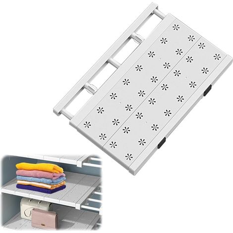 Adjustable Shelves for Cabinet, Extendable Shelf without Nails, Shelf Divider for Kitchen, Bathroom, Wardrobe Shelves (42cm Wide, Adjustable Length 30-45cm) (1/5)