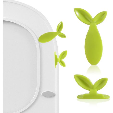 Lot de 2 poignées adhésives pour abattant de toilette - Lève-abattant mains libres pour salle de bain à domicile (1/5)