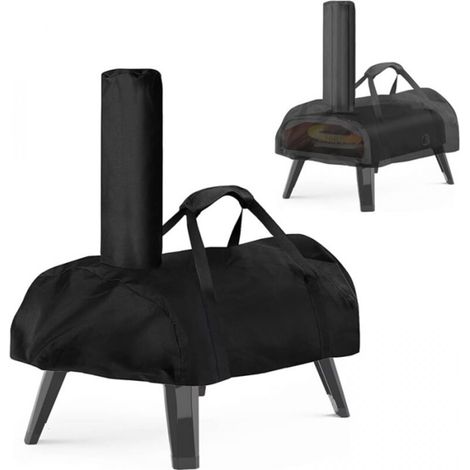 Housse de four à pizza – Imperméable – Résistante aux intempéries – Tissu Oxford – Housse de four à pizza – Noir (1/3)
