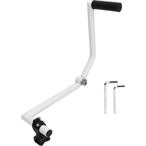 Poignée de coupe-bordures rotative en alliage d'aluminium, rallonge pour tondeuse à gazon, idéale pour l'entretien des pelouses et l'aménagement paysager (blanche). (1/5)